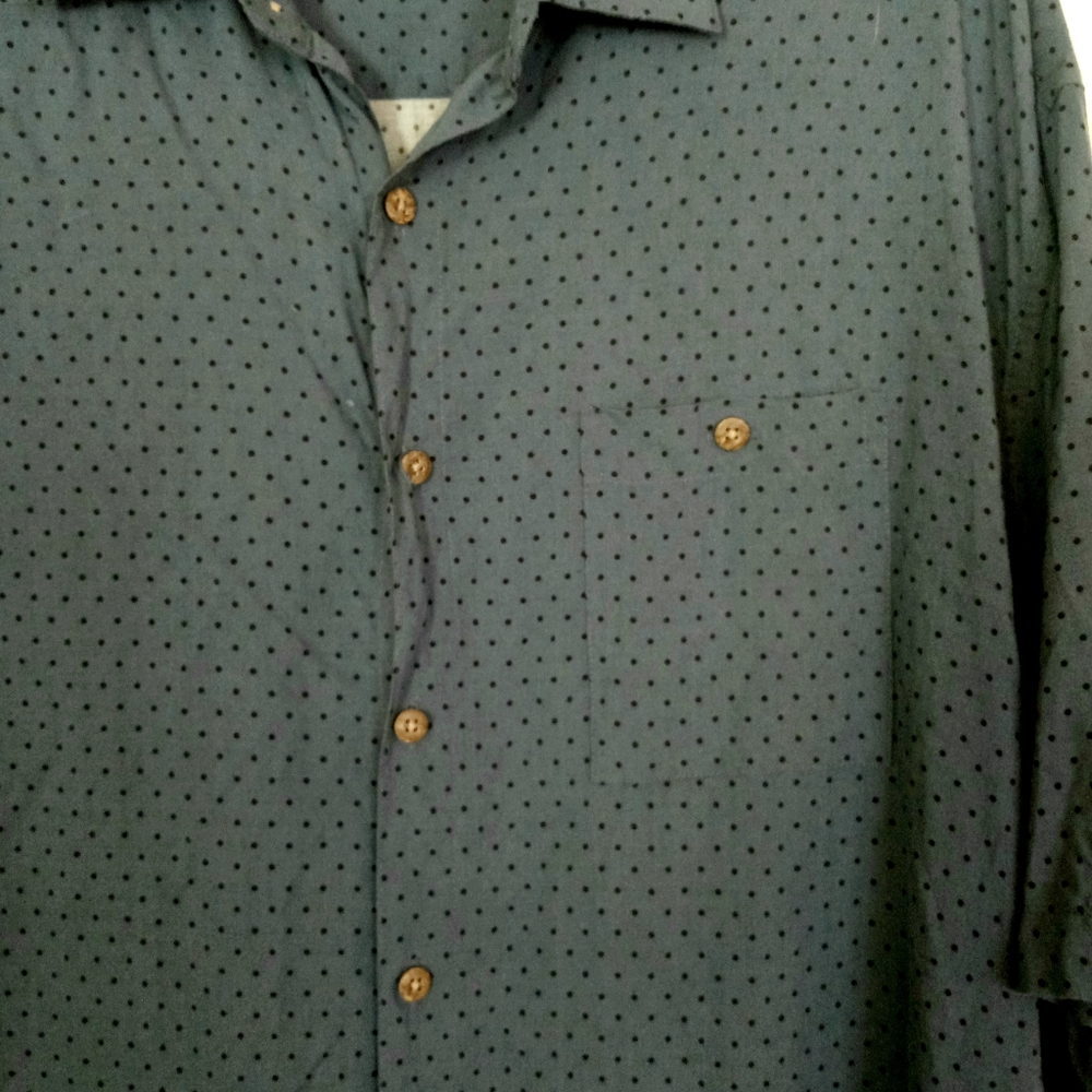 Campia Moda men's size L blue polka dot button down short sleeve shirt - Picture 4 of 7